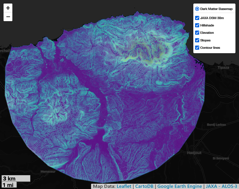 Topography in GEE